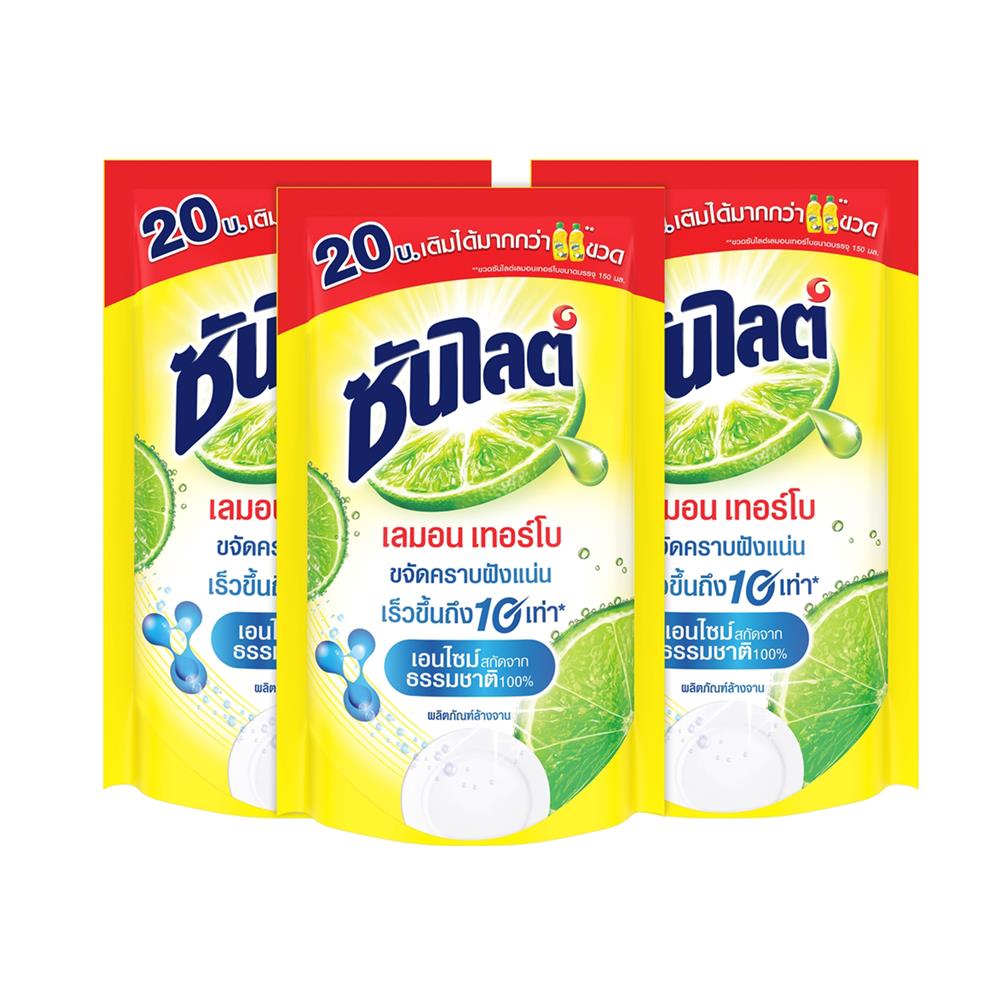 น้ำยาล้างจาน SUNLIGHT 300 มล. เลมอนเทอร์โบ (แพ็ก 3 ชิ้น)