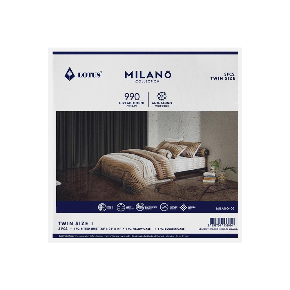 ชุดผ้าปูที่นอน 3.5 ฟุต (ชุด 3 ชิ้น) LOTUS MILANO 03(S24)
