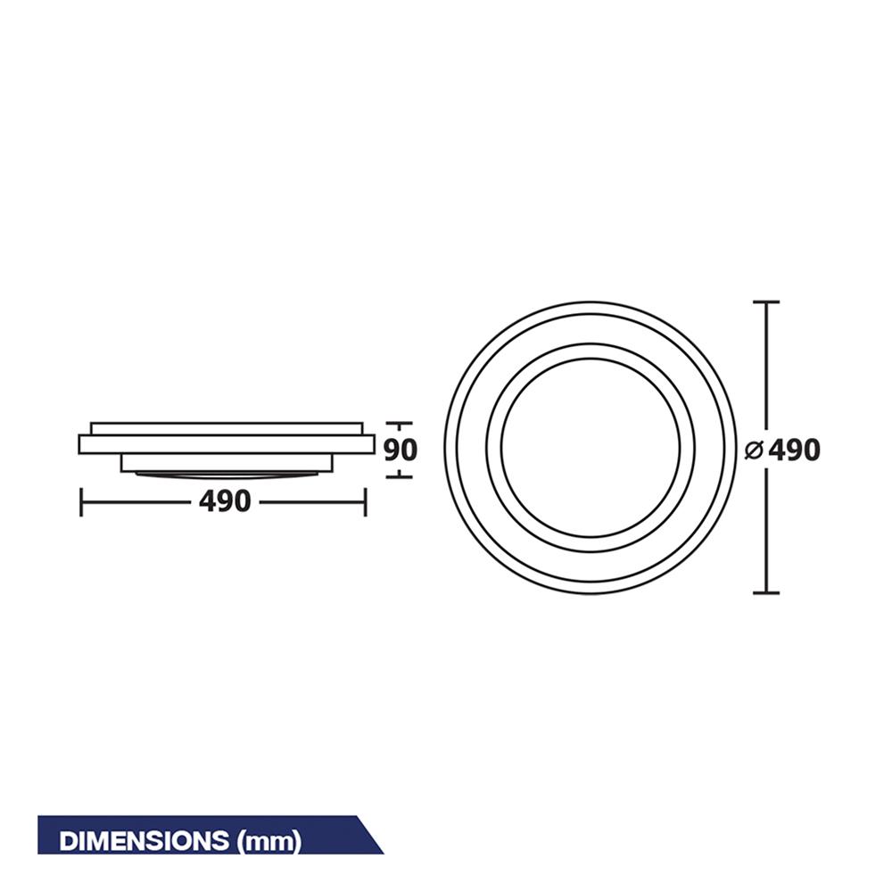 ไฟเพดาน LED BEC VESPER-82 19 นิ้ว 48 วัตต์ DAYLIGHT/COOL WHITE/WARM WHITE สีขาว