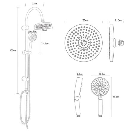 ฝักบัว RAIN SHOWER เดี่ยว RASLAND RA F631-F2222_9