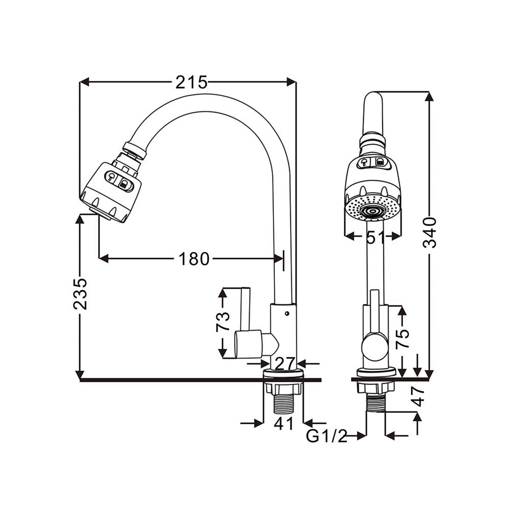 ก๊อกซิงค์เดี่ยวเคาน์เตอร์ RASLAND RA A11021-4567
