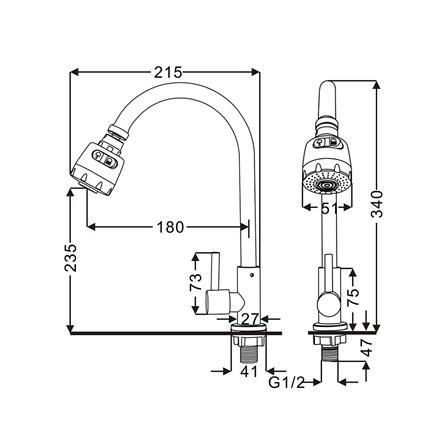 ก๊อกซิงค์เดี่ยวเคาน์เตอร์ RASLAND RA A11021-4567_5