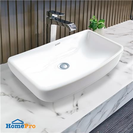 อ่างล้างหน้าวางบนเคาน์เตอร์ ESTHER ECW-02-210-11 สีขาว_3