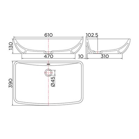 อ่างล้างหน้าวางบนเคาน์เตอร์ ESTHER ECW-02-210-11 สีขาว_4