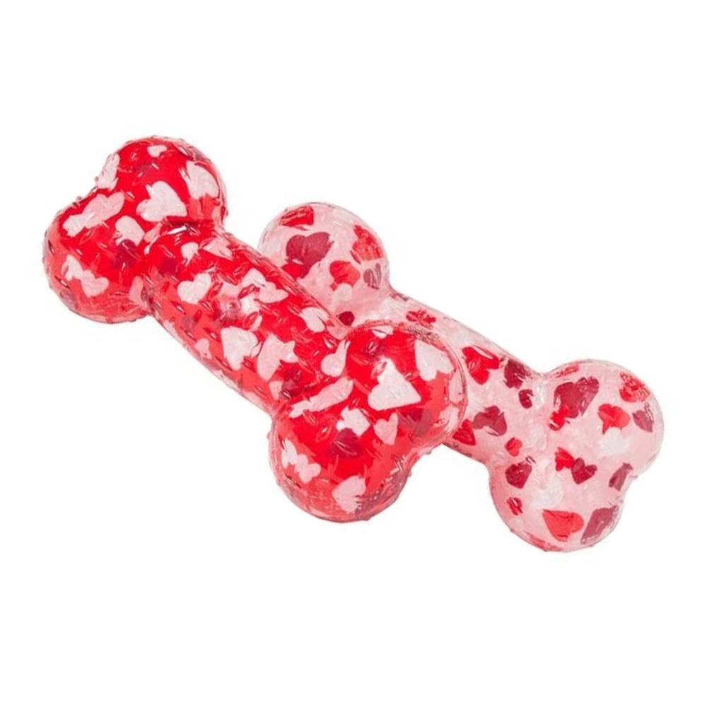 ของเล่นสุนัข FOFOS TPR BONE กระดูก 2 ชิ้น สีแดง/ชมพู