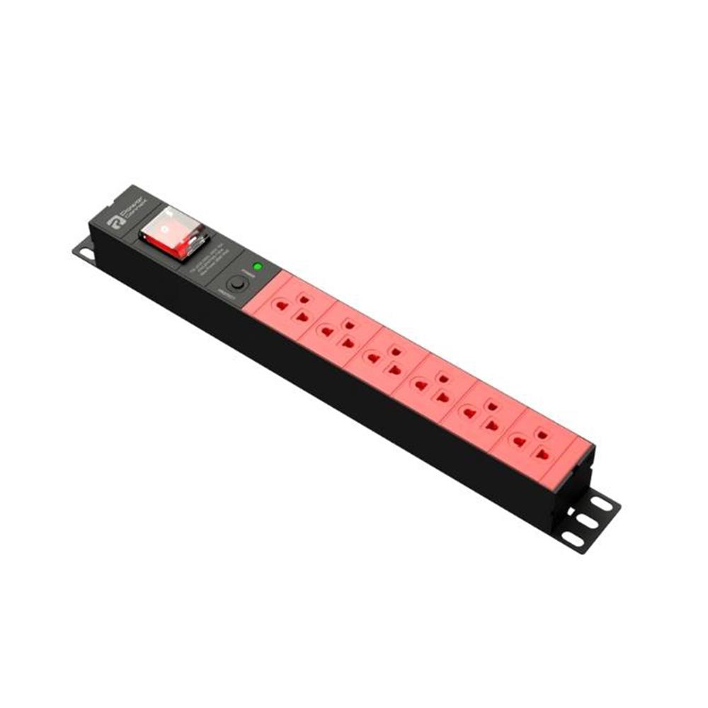รางปลั๊กไฟ 6 ช่อง 1 สวิตช์ POWERCONNEX PXC5PHTNS-TS06 16 แอมป์ 3 ม. สีแดง/ดำ