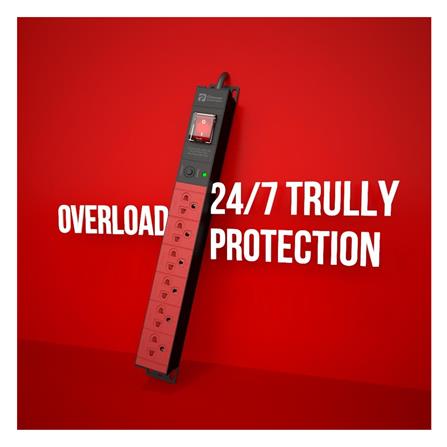 รางปลั๊กไฟ 6 ช่อง 1 สวิตช์ POWERCONNEX PXC5PHTNS-TS06 16 แอมป์ 3 ม. สีแดง/ดำ_2