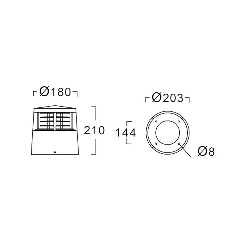 ไฟหัวเสา L&E 9P-00319 สีดำ