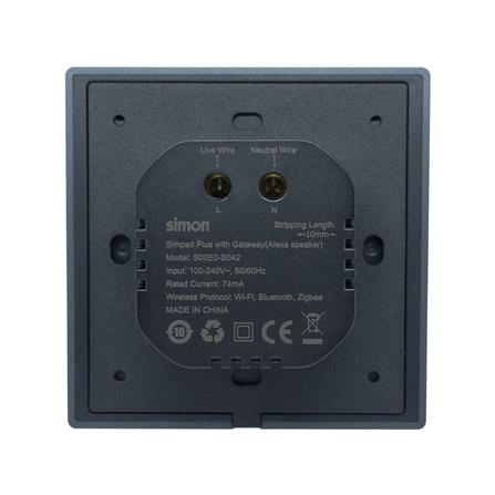 สวิตช์ไฟอัจฉริยะ SIMON SIMI7-SIMPAD-IOT-BL สีดำ_4