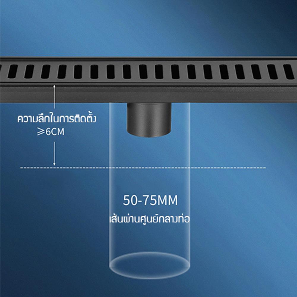 รางน้ำทิ้ง CASSA CL0169 100 ซม. สีดำ