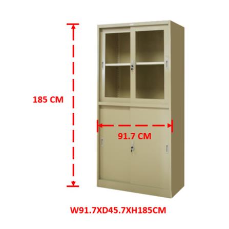 ตู้เหล็กสูงบานผสม WORKSCAPE ZDGO-1886 91.7 ซม. สีครีม_3