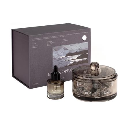 ชุดหินอโรม่าพร้อมน้ำหอม PORRIN 500 กรัม + 30 มล. BLACK OPIUM_0