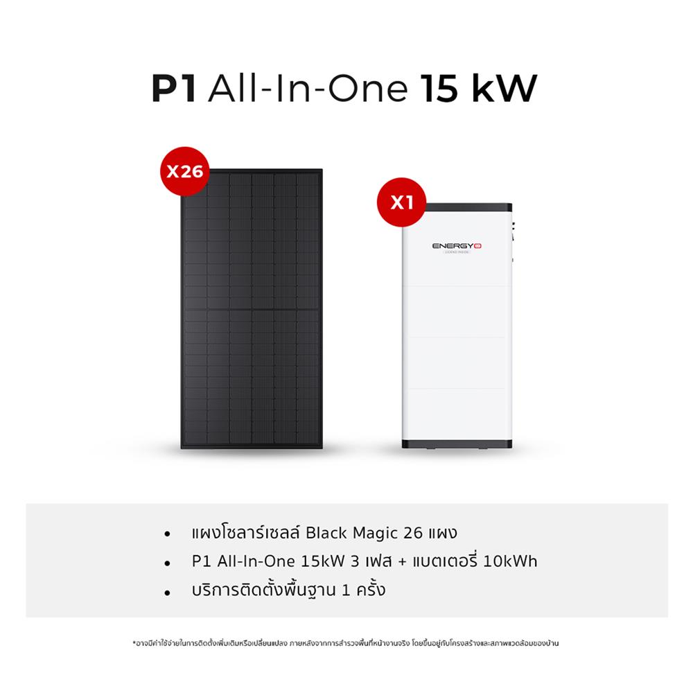 ชุดโซลาร์เซลล์ ระบบครบวงจร ENERGY LIB P1 ALL IN ONE 15 KW 3 เฟส