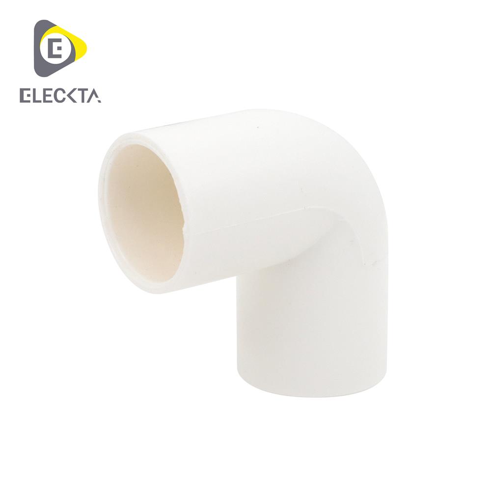 ข้องอ 90 องศา ร้อยสาย ELECKTA 20 มม. สีขาว แพ็ก 10 ชิ้น