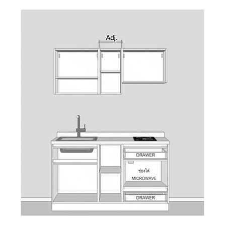 ครัวไม้สำเร็จ SB FURNITURE KUCHE COMP150G-L GREY-TWIST STONE GLOSS 150 ซม._2