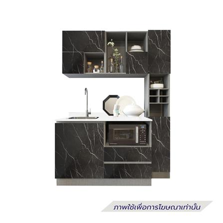 ครัวไม้สำเร็จ SB FURNITURE KUCHE COMP150F-L BLACK STONE WHITE GLOSS 150 ซม._1