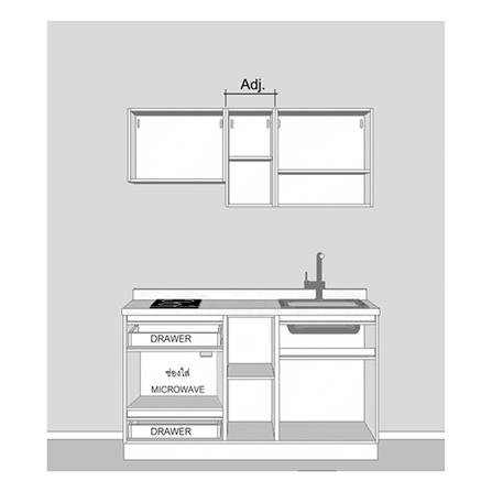 ครัวไม้สำเร็จ SB FURNITURE KUCHE COMP150G-R GREY-TWIST STONE GLOSS 150 ซม._2