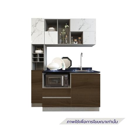 ครัวไม้สำเร็จ SB FURNITURE KUCHE COMP150F-R ITALIAN WALNUT BLACK GLOSS 150 ซม._1