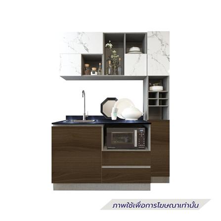 ครัวไม้สำเร็จ SB FURNITURE KUCHE COMP150F-L ITALIAN WALNUT BLACK GLOSS 150 ซม._1