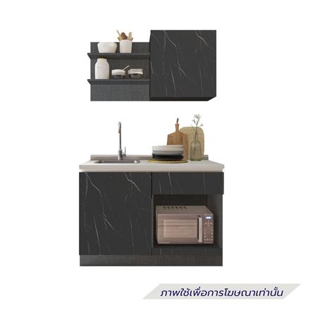 ครัวไม้สำเร็จ SB FURNITURE KUCHE COMP120B-L BLACK STONE WHITE GLOSS 120 ซม._1