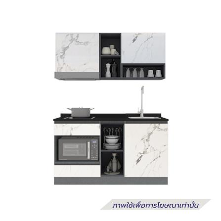 ครัวไม้สำเร็จ SB FURNITURE KUCHE COMP150G-R WHITE STONE BLACK GLOSS 150 ซม._1