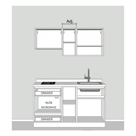 ครัวไม้สำเร็จ SB FURNITURE KUCHE COMP150G-R WHITE STONE BLACK GLOSS 150 ซม._2