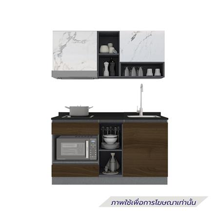 ครัวไม้สำเร็จ SB FURNITURE KUCHE COMP150G-R ITALIAN WALNUT BLACK GLOSS 150 ซม._1