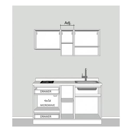 ครัวไม้สำเร็จ SB FURNITURE KUCHE COMP150G-R ITALIAN WALNUT BLACK GLOSS 150 ซม._2