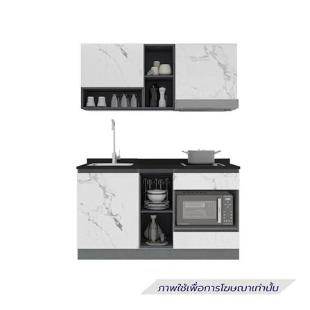 ครัวไม้สำเร็จ SB FURNITURE KUCHE COMP150G-L WHITE STONE BLACK GLOSS 150 ซม._1