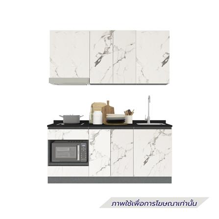 ครัวไม้สำเร็จ SB FURNITURE KUCHE COMP180C-R WHITE STONE BLACK GLOSS 180 ซม._1