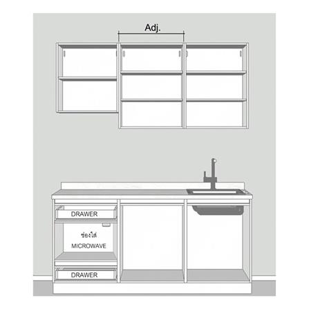 ครัวไม้สำเร็จ SB FURNITURE KUCHE COMP180C-R WHITE STONE BLACK GLOSS 180 ซม._2