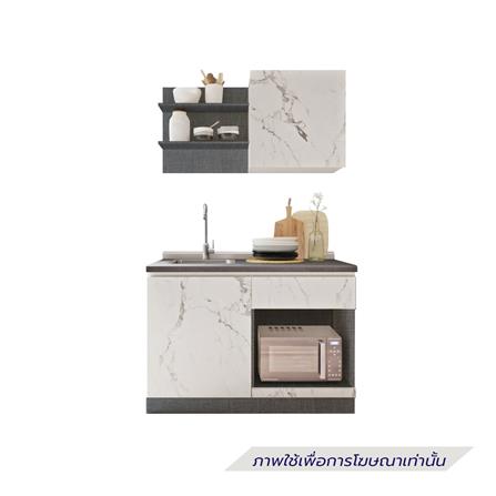 ครัวไม้สำเร็จ SB FURNITURE KUCHE COMP120B-L WHITE STONE BLACK GLOSS 120 ซม._1
