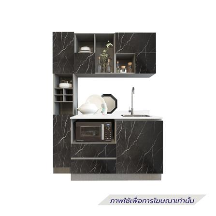 ครัวไม้สำเร็จ SB FURNITURE KUCHE COMP150F-R BLACK STONE WHITE GLOSS 150 ซม._1
