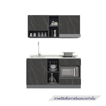 ครัวไม้สำเร็จ SB FURNITURE KUCHE COMP150G-L BLACK STONE WHITE GLOSS 150 ซม._1