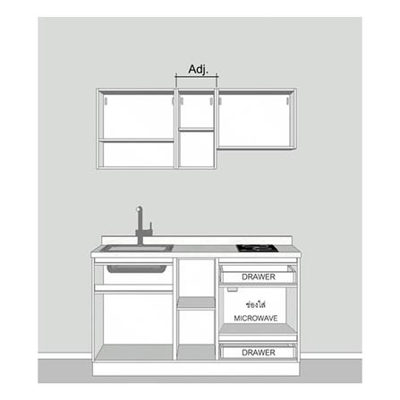 ครัวไม้สำเร็จ SB FURNITURE KUCHE COMP150G-L ITALIAN WALNUT BLACK GLOSS 150 ซม._2