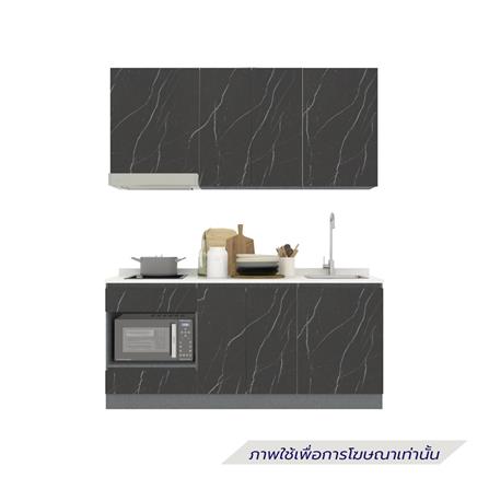 ครัวไม้สำเร็จ SB FURNITURE KUCHE COMP180C-R BLACK STONE WHITE GLOSS 180 ซม._1