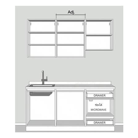 ครัวไม้สำเร็จ SB FURNITURE KUCHE COMP180C-L ITALIAN WALNUT BLACK GLOSS 180 ซม._2