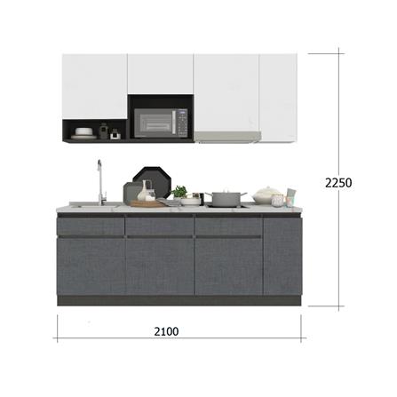 ครัวไม้สำเร็จ SB FURNITURE KUCHE COMP210C-L GREY-TWIST STONE GLOSS 210 ซม._3