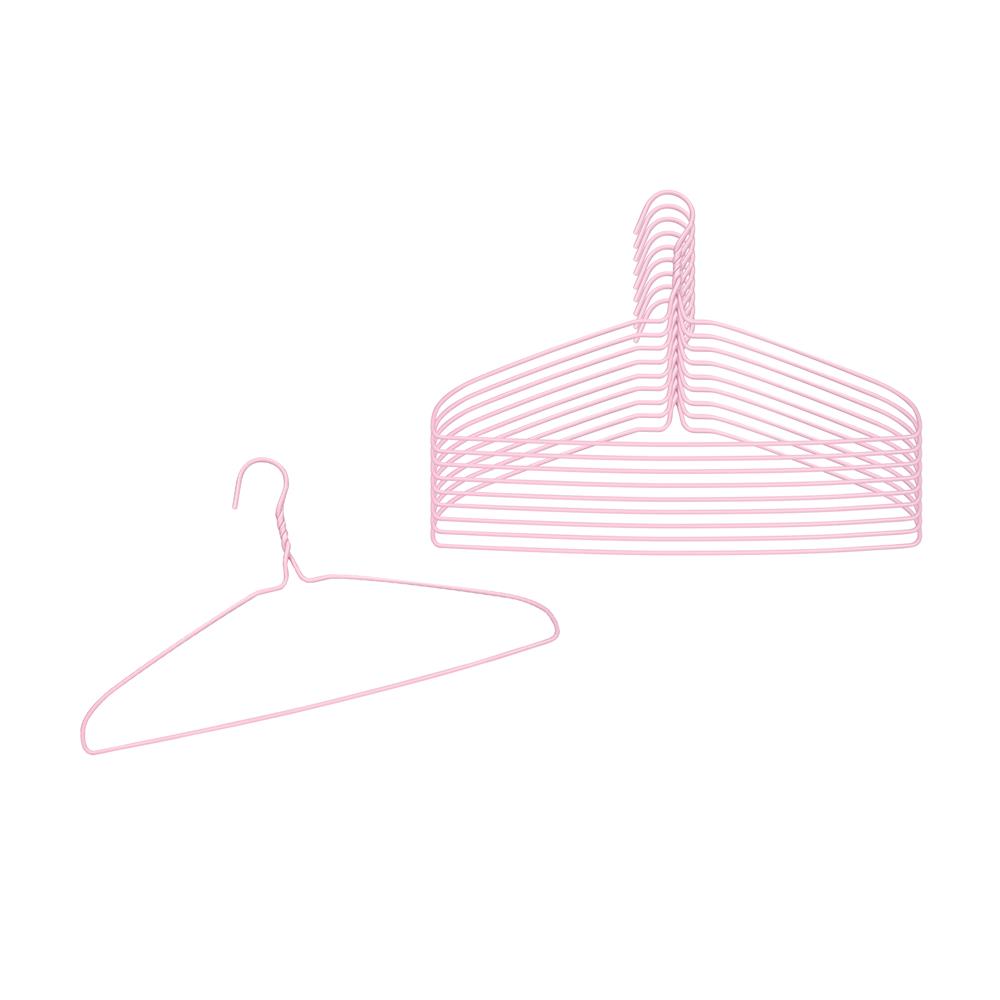 ไม้แขวนเสื้อเคลือบ PLIM CURVE สีชมพู (แพ็ก 10 ชิ้น)