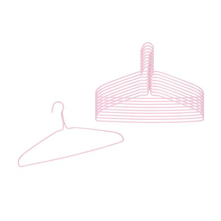 ไม้แขวนเสื้อเคลือบ PLIM CURVE สีชมพู (แพ็ก 10 ชิ้น)_1