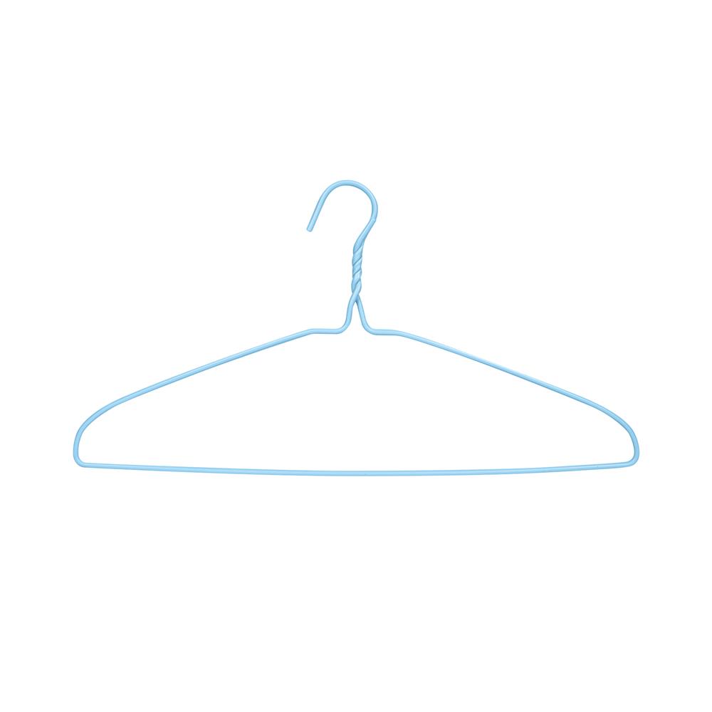 ไม้แขวนเสื้อเคลือบ PLIM CURVE สีฟ้า (แพ็ก 10 ชิ้น)
