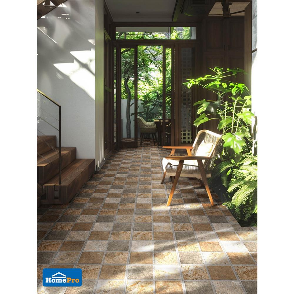 กระเบื้องพื้นพอร์ซเลน  40x40 ซม. TARA โฮเดน น้ำตาล (AF) A 0.96 ตร.ม.