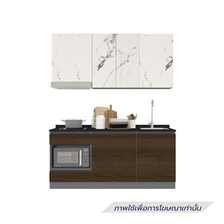 ครัวไม้สำเร็จ SB FURNITURE KUCHE COMP180C-R ITALIAN WALNUT BLACK GLOSS 180 ซม._1