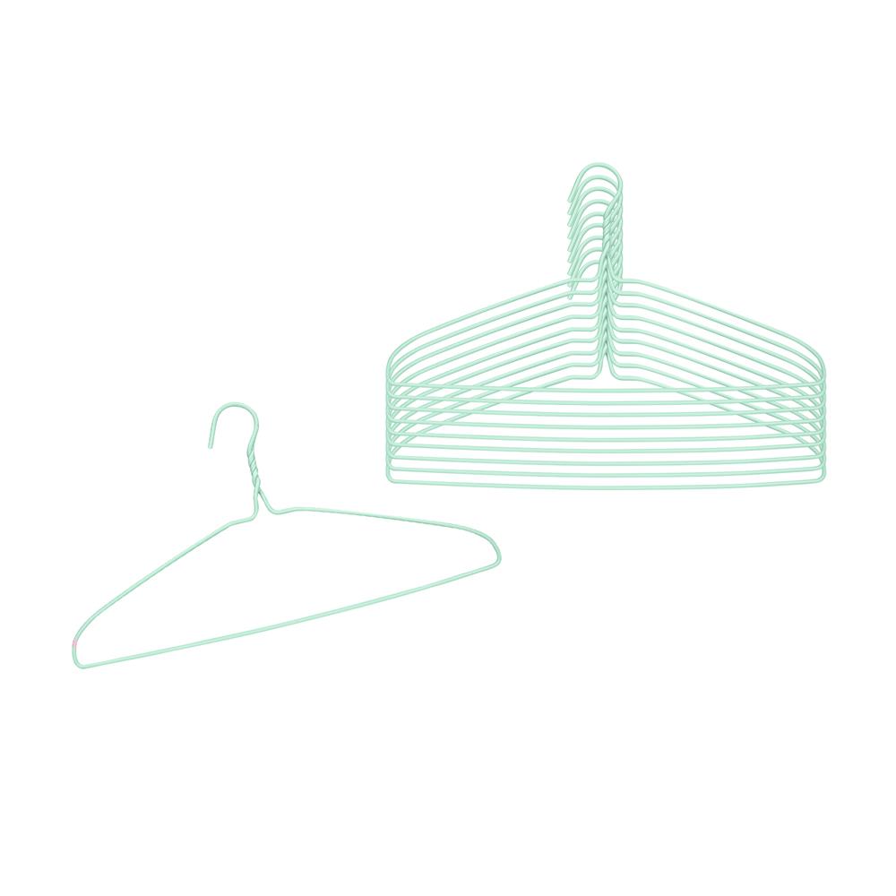 ไม้แขวนเสื้อเคลือบ PLIM CURVE สีเขียว (แพ็ก 10 ชิ้น)