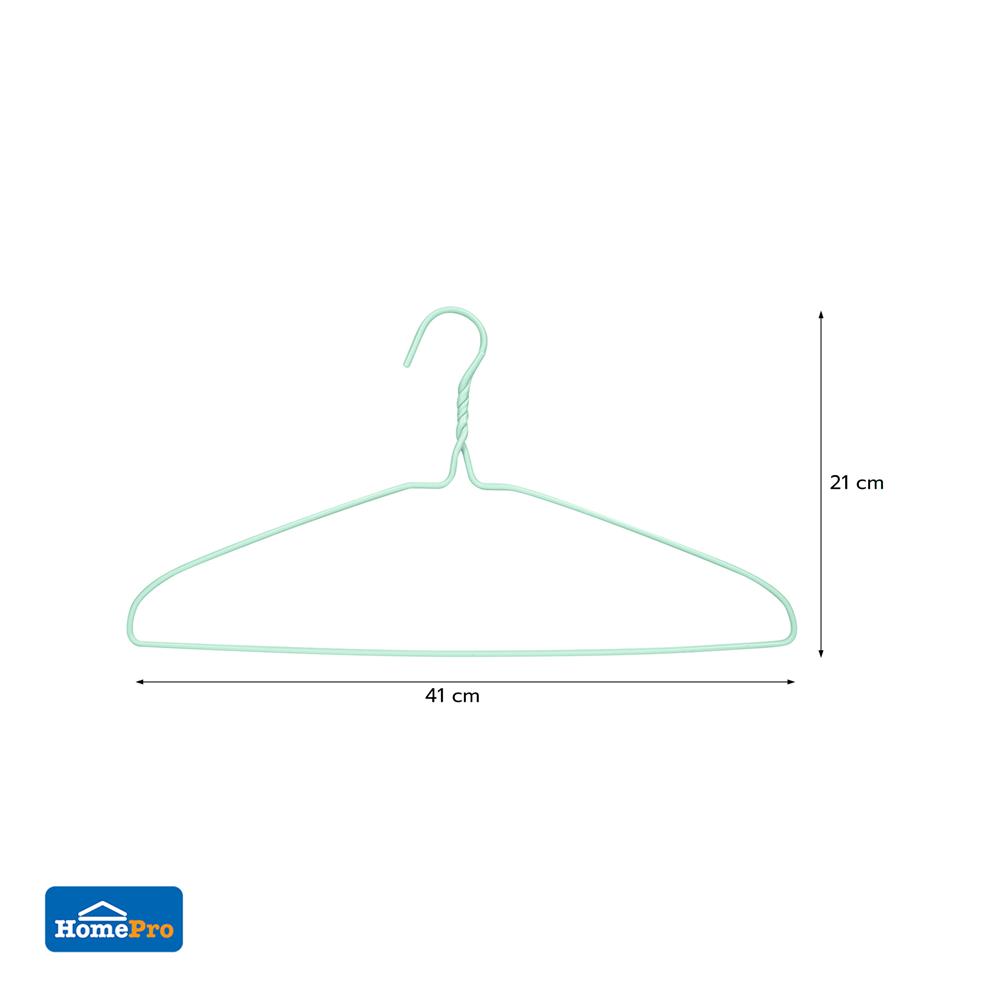 ไม้แขวนเสื้อเคลือบ PLIM CURVE สีเขียว (แพ็ก 10 ชิ้น)