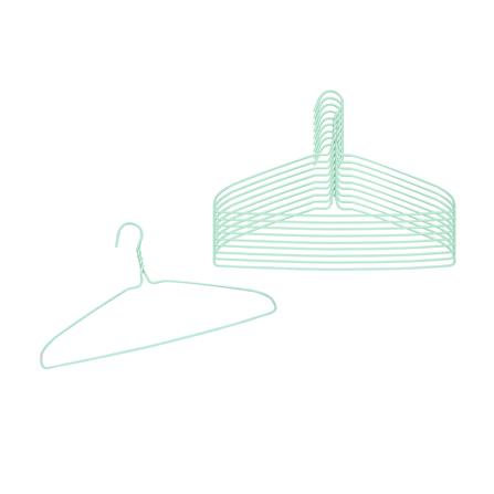 ไม้แขวนเสื้อเคลือบ PLIM CURVE สีเขียว (แพ็ก 10 ชิ้น)_1