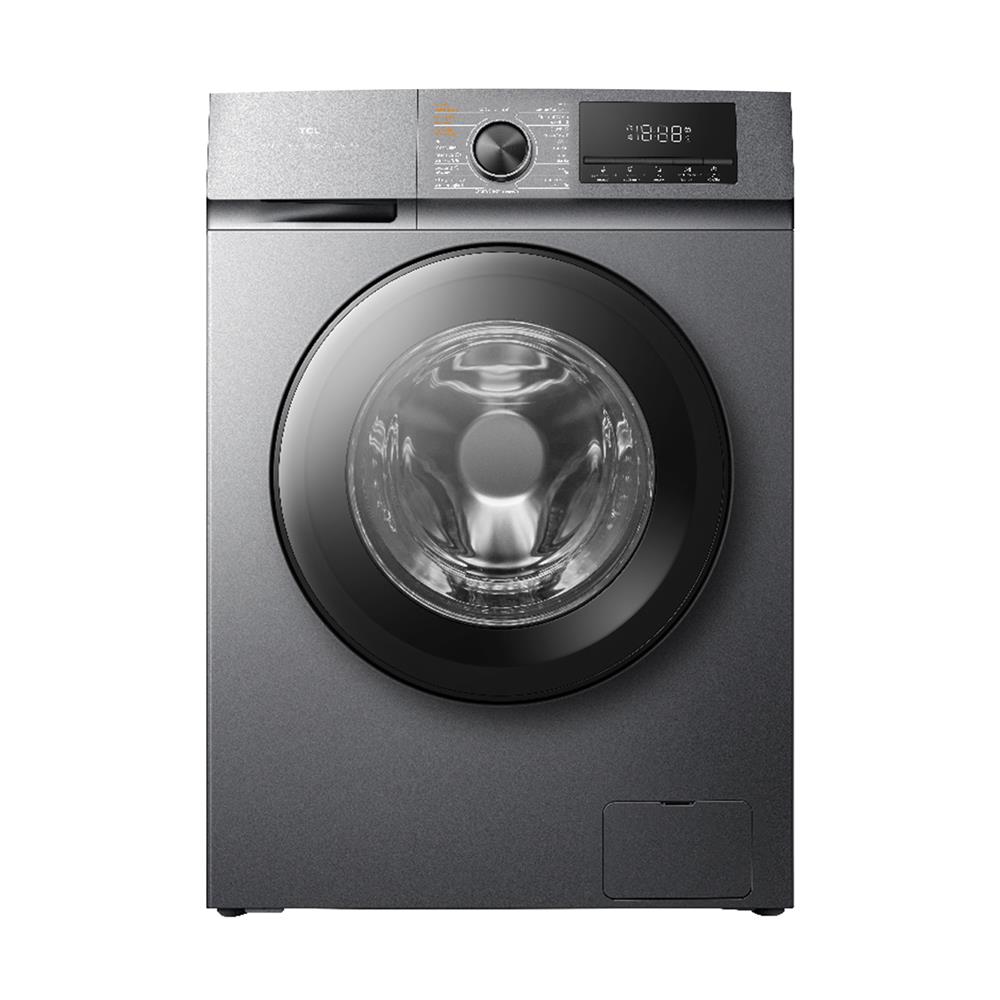 เครื่องซักอบผ้าฝาหน้า TCL WT12EPWDG 12/8 กก. 1400 RPM อินเวอร์เตอร์ สีเทา
