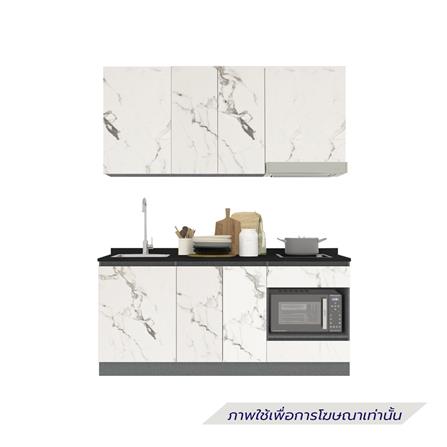 ครัวไม้สำเร็จ SB FURNITURE KUCHE COMP180C-L WHITE STONE BLACK GLOSS 180 ซม._1
