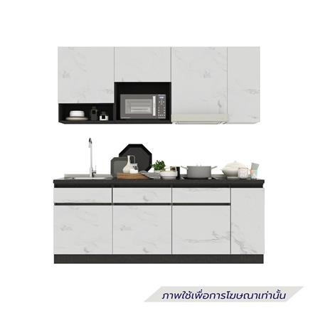 ครัวไม้สำเร็จ SB FURNITURE KUCHE COMP210C-L WHITE STONE BLACK GLOSS 210 ซม._1