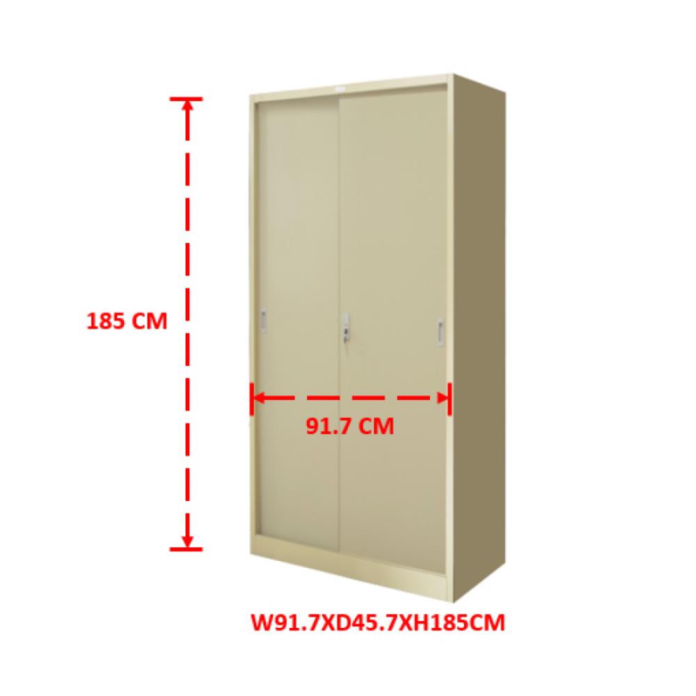 ตู้เหล็กสูงบานเลื่อน WORKSCAPE ZDO-1886 91.7 ซม. สีครีม